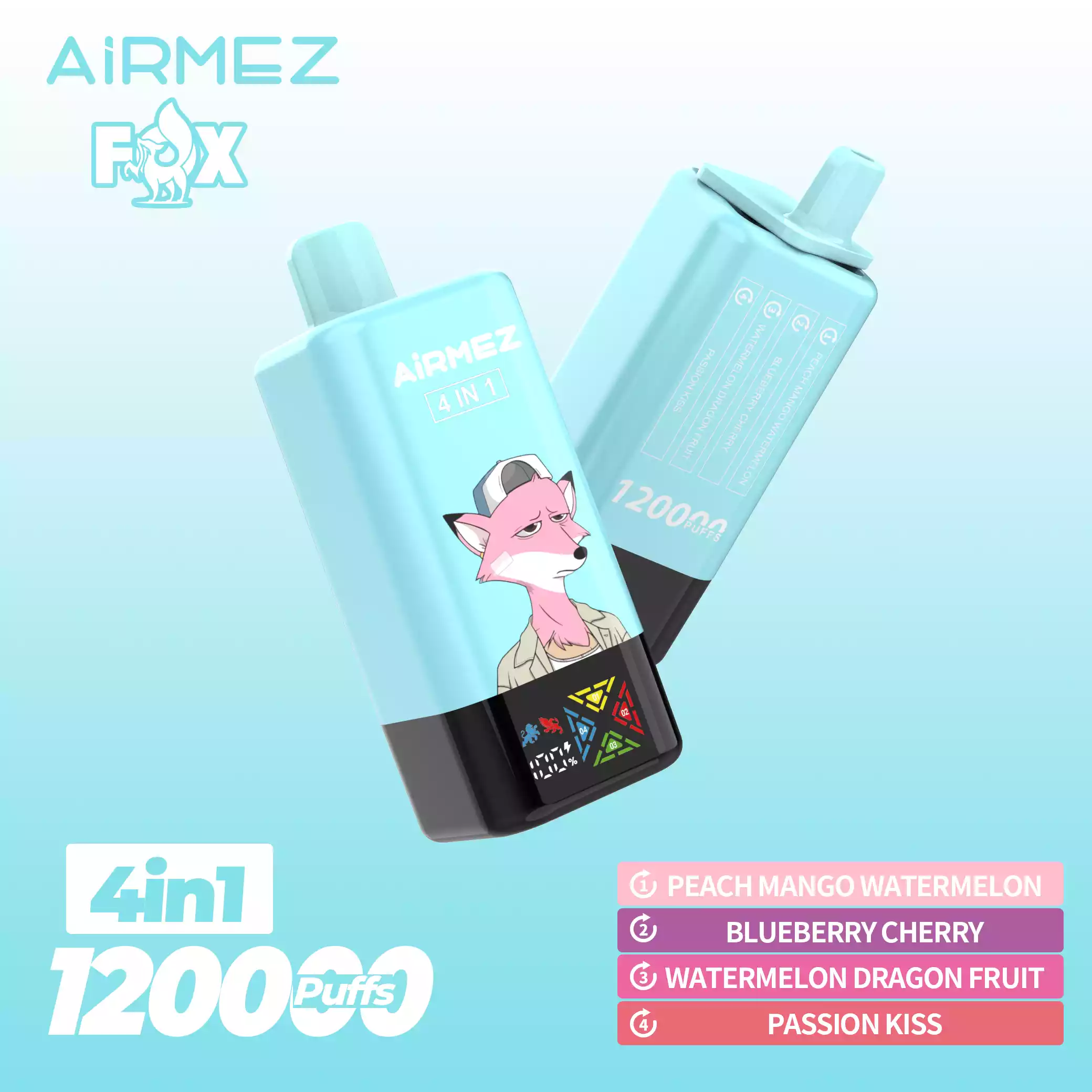 AIRMEZ FOX 120000 Züge 4 in 1 Geschmack 120K Einweg Vape Großhandel – Bild 7
