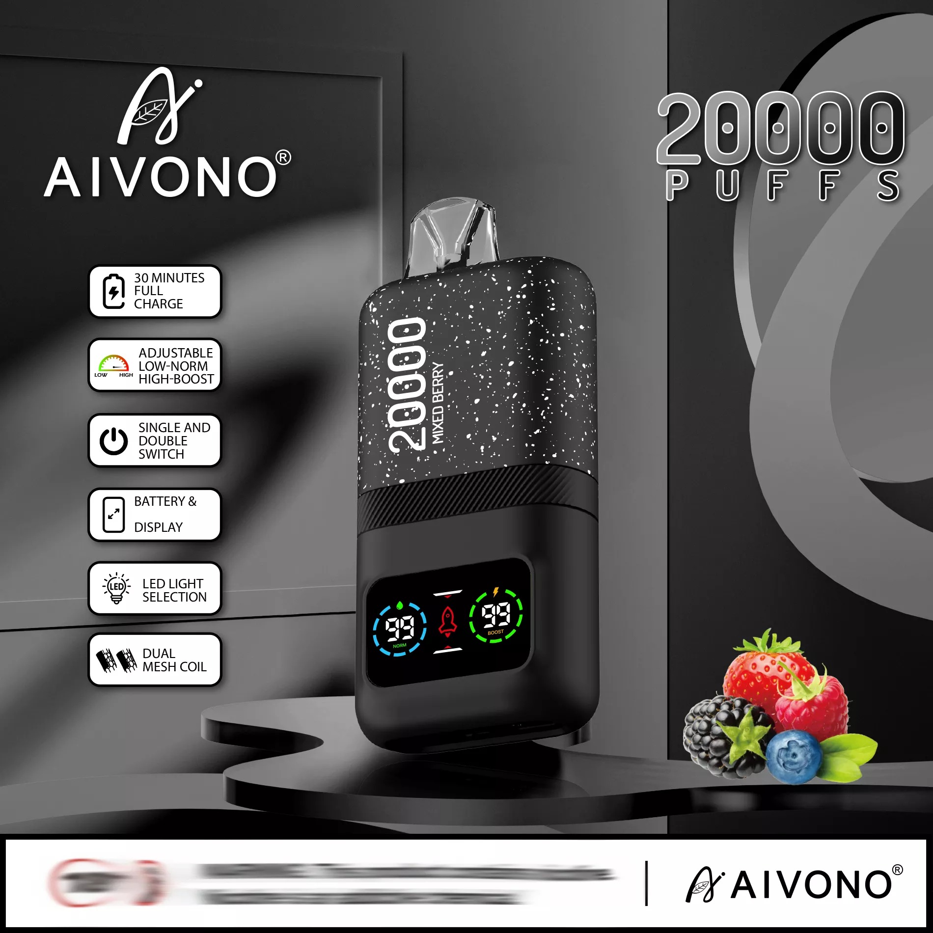 AIVONO 20000 Züge Dual Mesh Einweg Vape Großhandel Disposable – Bild 12