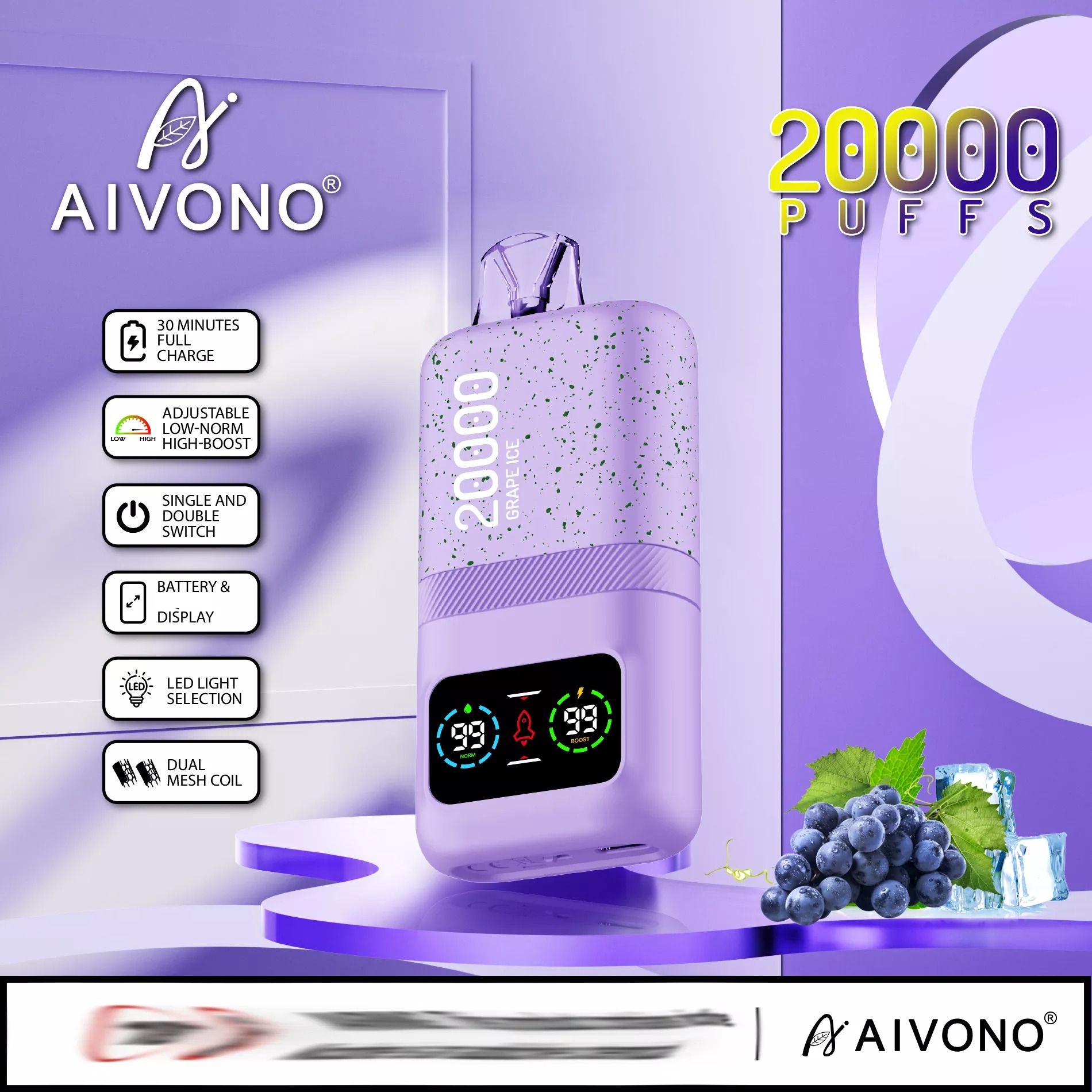 AIVONO 20000 Züge Dual Mesh Einweg Vape Großhandel Disposable – Bild 4