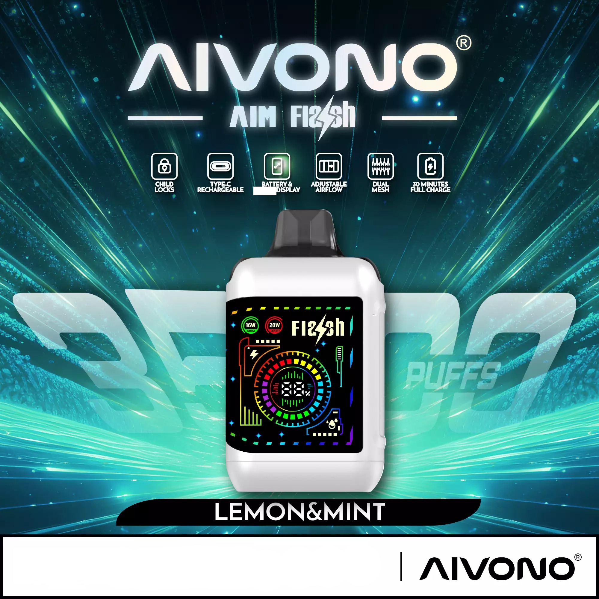 AIVONO AIM FLASH 35000 Züge Einweg Vape Dual Mesh Großhandel 35K – Bild 13