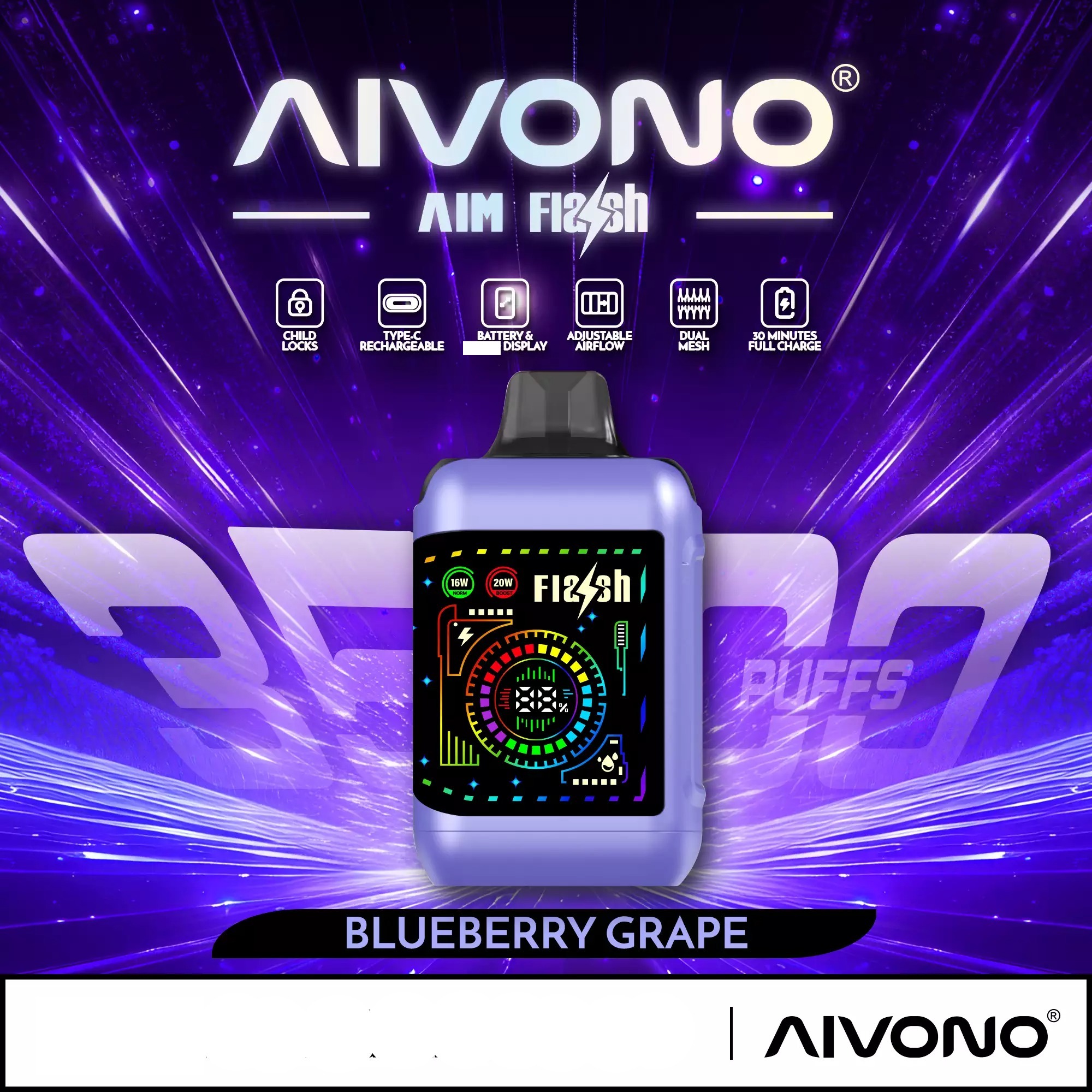 AIVONO AIM FLASH 35000 Züge Einweg Vape Dual Mesh Großhandel 35K – Bild 11