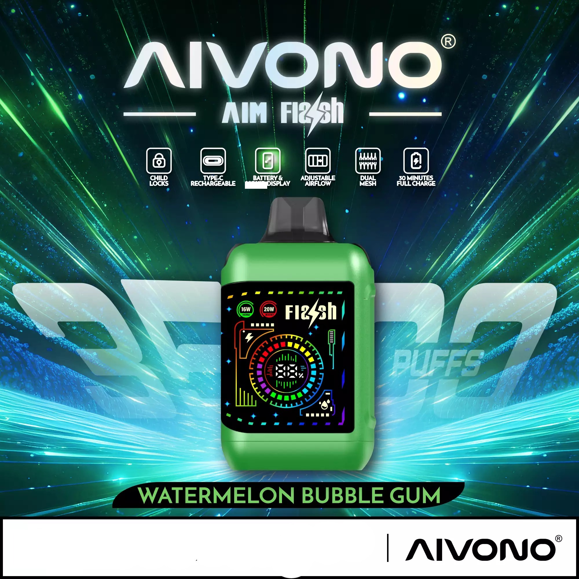 AIVONO AIM FLASH 35000 Züge Einweg Vape Dual Mesh Großhandel 35K – Bild 10