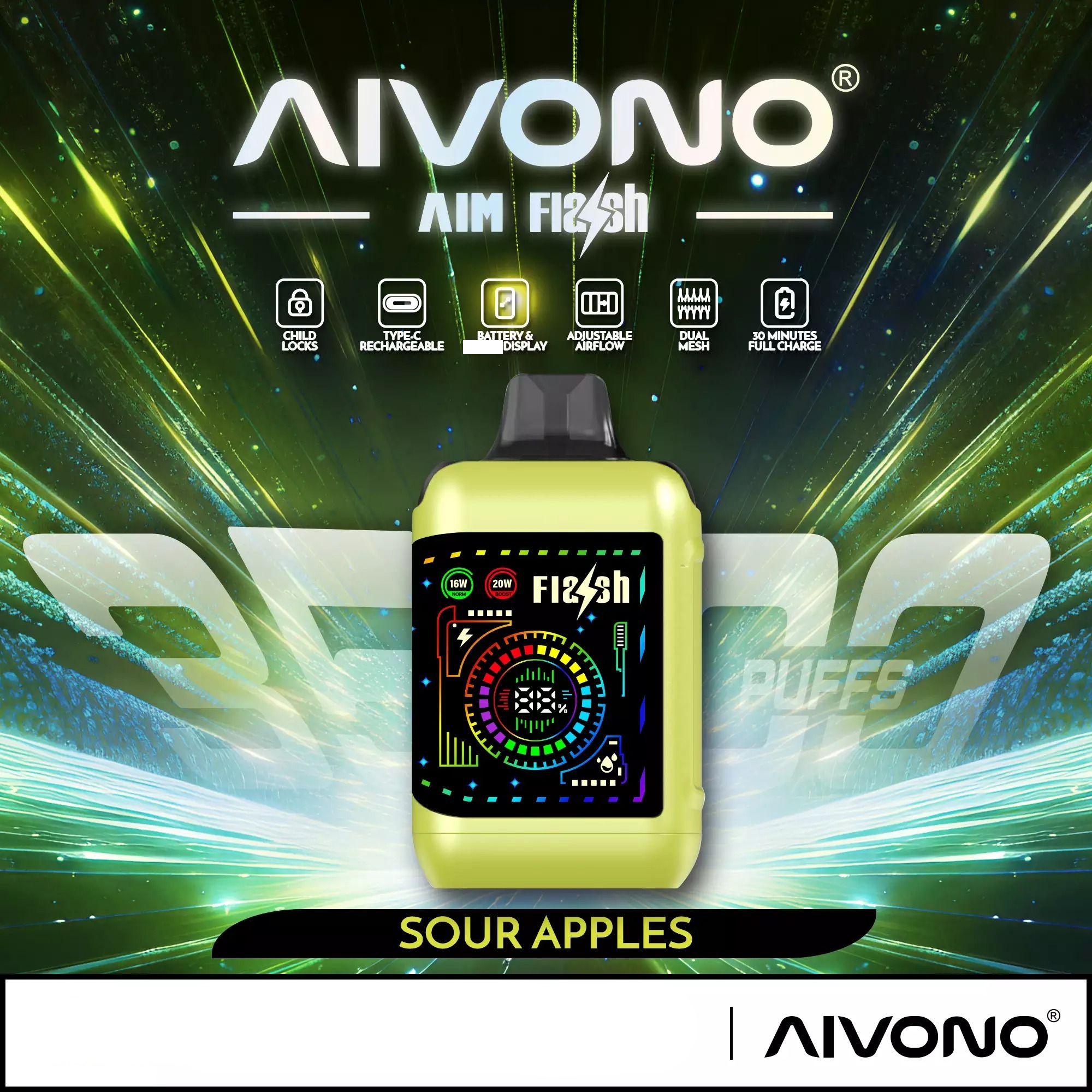 AIVONO AIM FLASH 35000 Züge Einweg Vape Dual Mesh Großhandel 35K – Bild 9