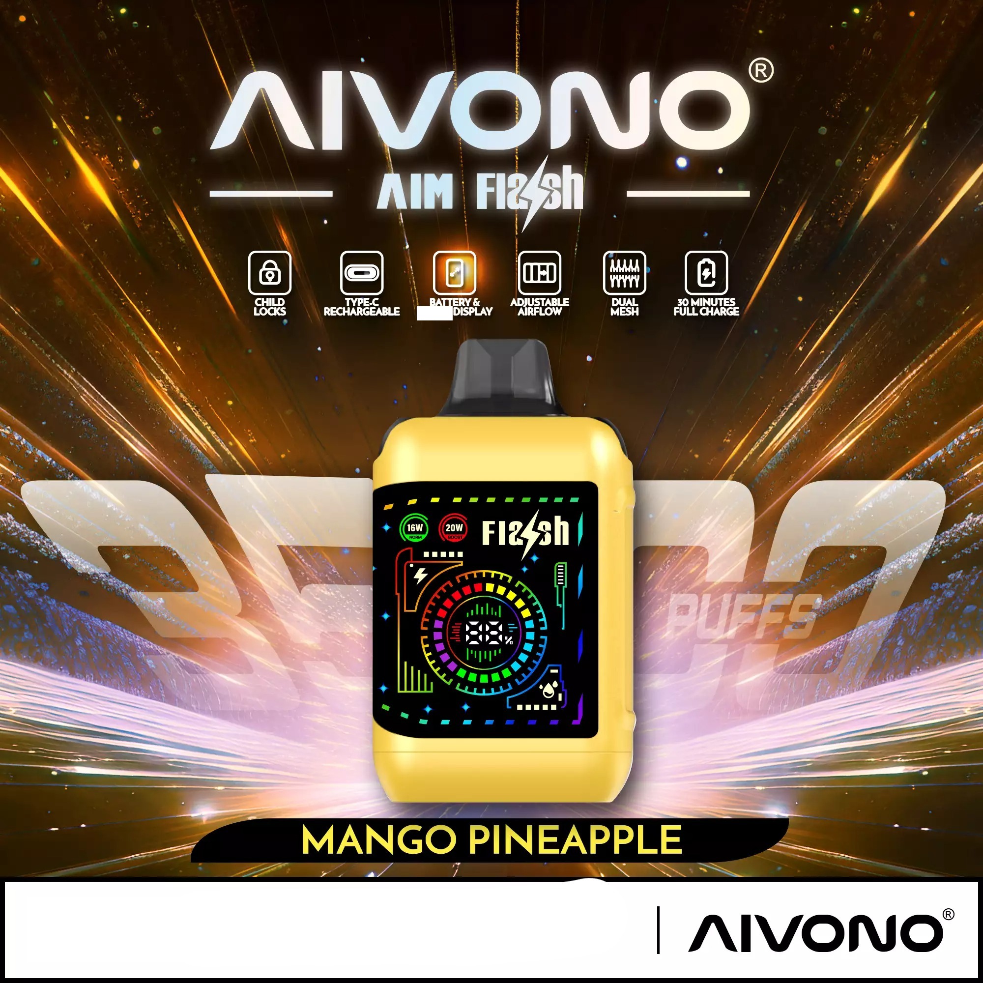 AIVONO AIM FLASH 35000 Züge Einweg Vape Dual Mesh Großhandel 35K – Bild 8