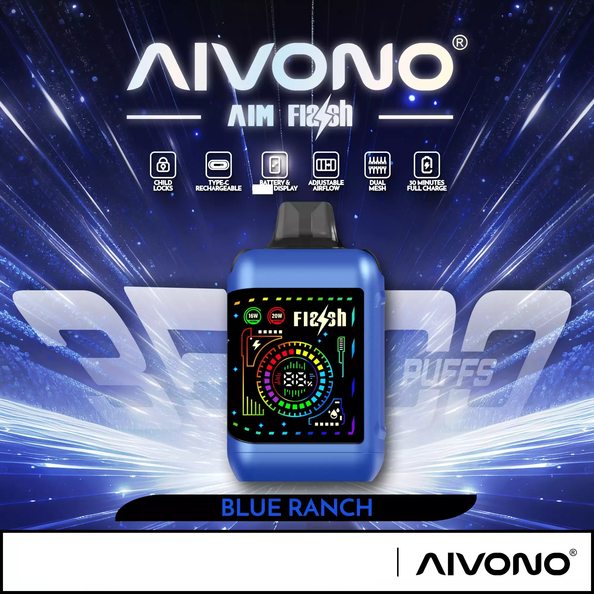 AIVONO AIM FLASH 35000 Züge Einweg Vape Dual Mesh Großhandel 35K – Bild 7
