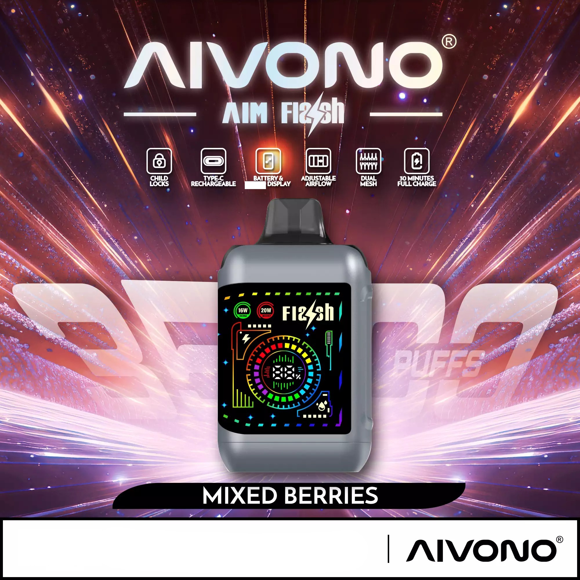 AIVONO AIM FLASH 35000 Züge Einweg Vape Dual Mesh Großhandel 35K – Bild 4