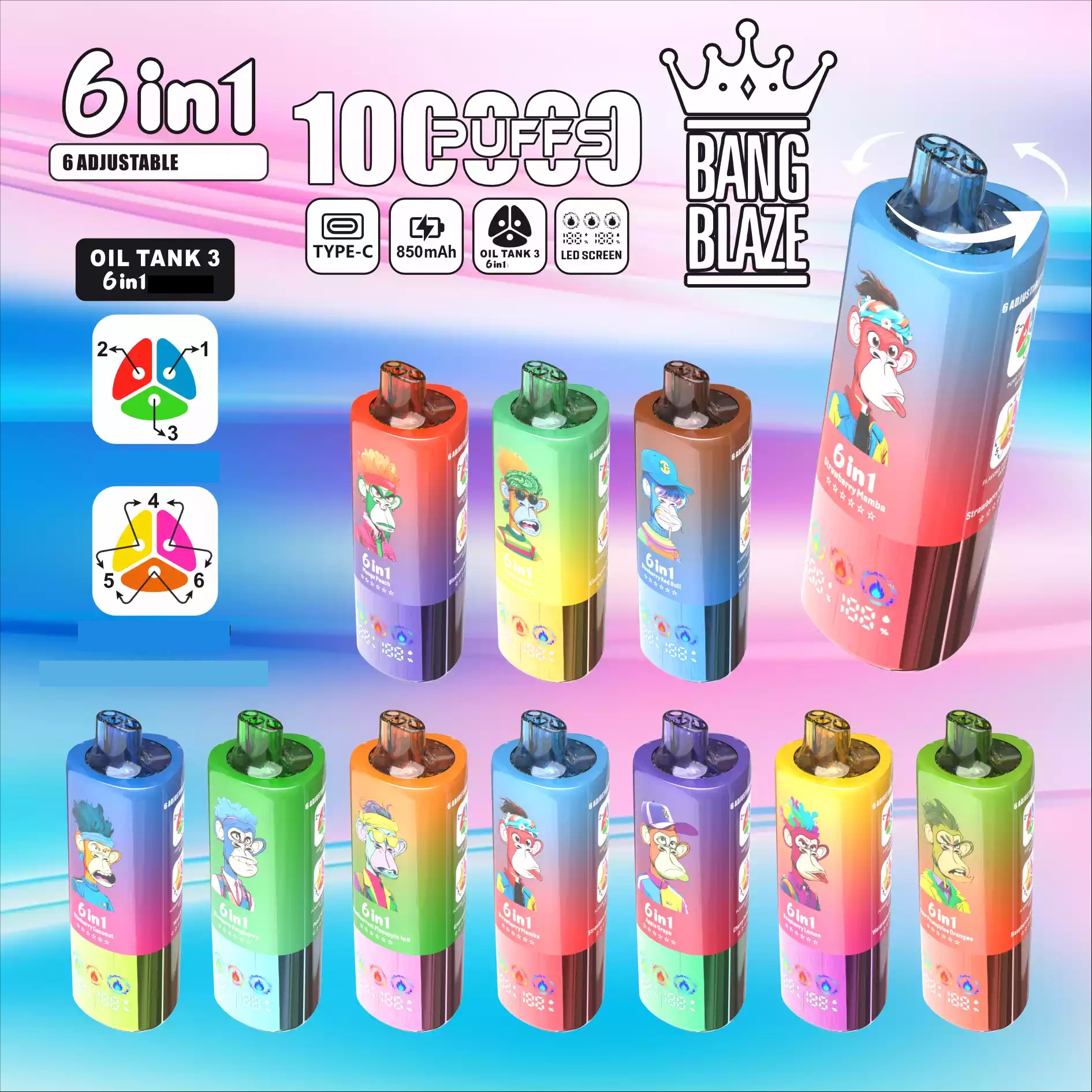 Bang Blaze 100000 Puffs 6 in 1 Einweg Vape Set Großhandel – Bild 10