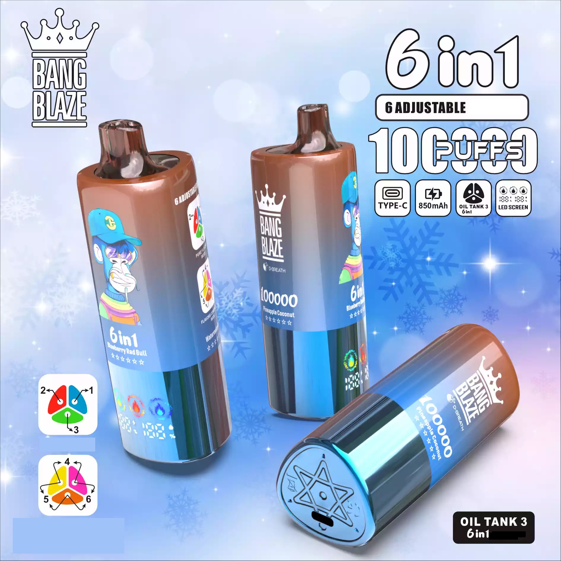 Bang Blaze 100000 Puffs 6 in 1 Einweg Vape Set Großhandel – Bild 4