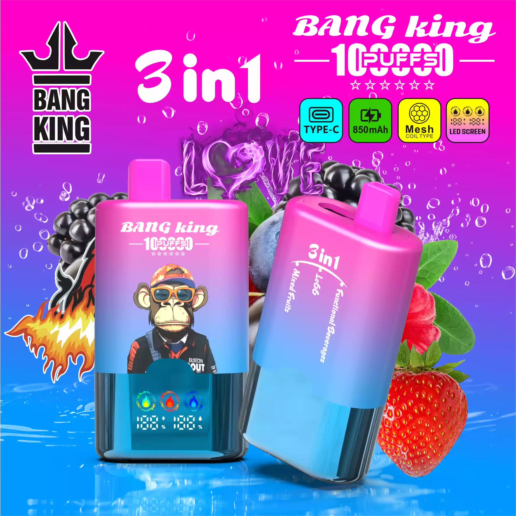 BANG KING 100K 100000 3 in 1 Triple Taste – Produktansicht 7