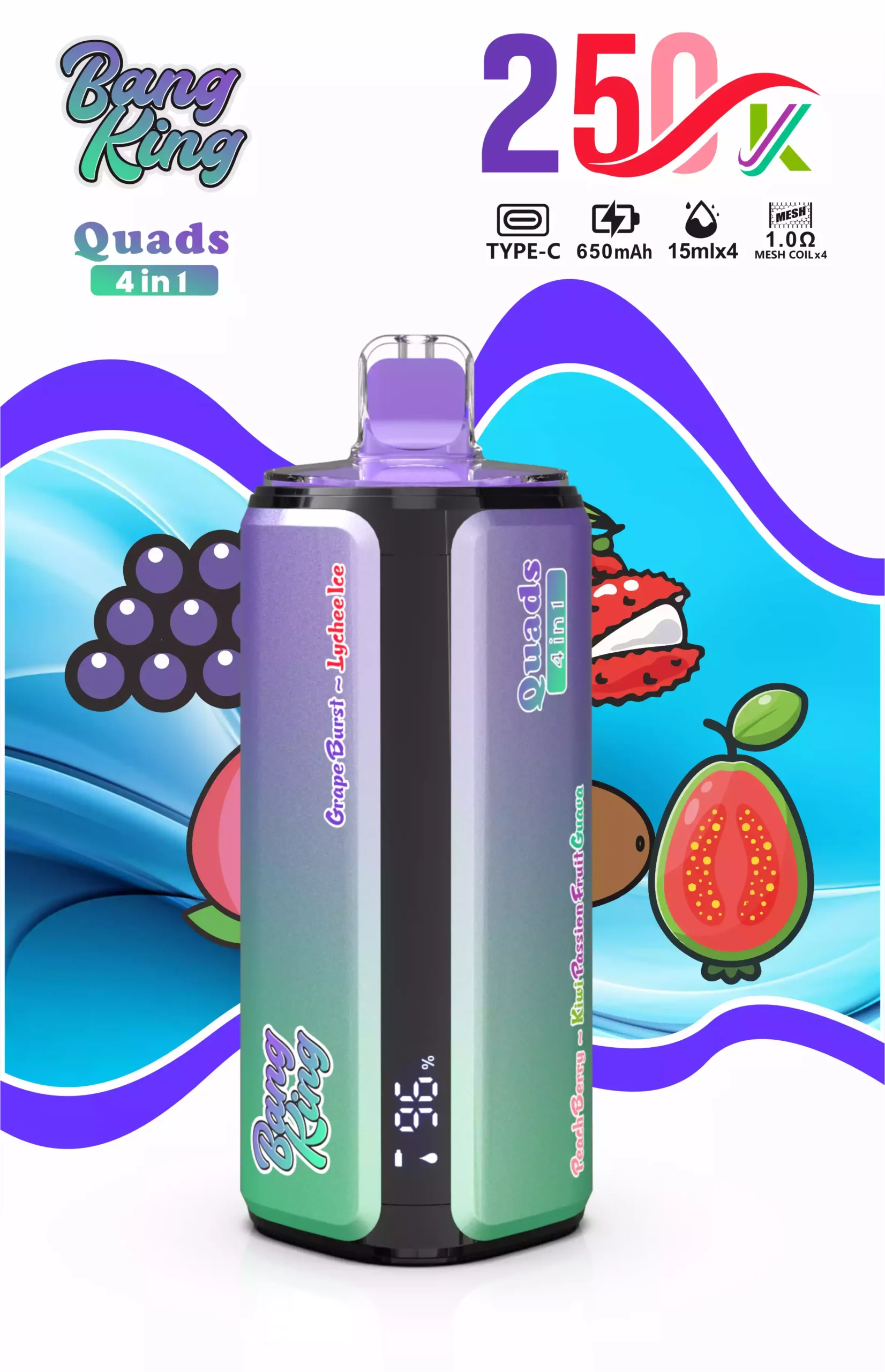 BANG KING 250K Puffs 4in1 Einweg Vape Großhandel Mesh Coil DSK074 – Bild 9