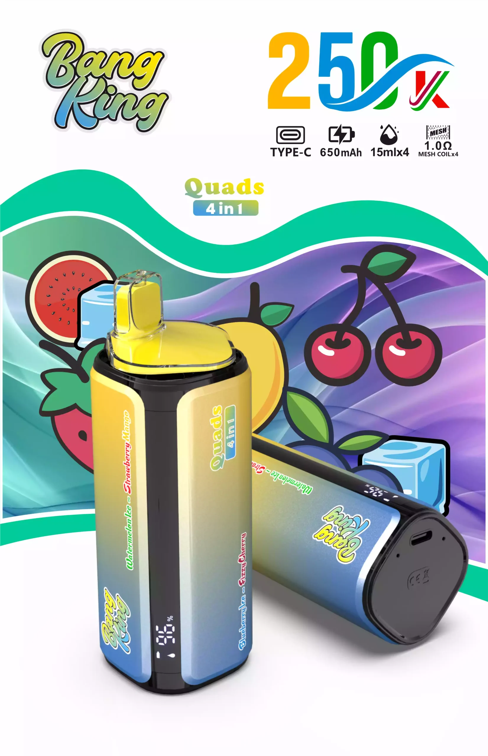 BANG KING 250K Puffs 4in1 Einweg Vape Großhandel Mesh Coil DSK074 – Bild 8