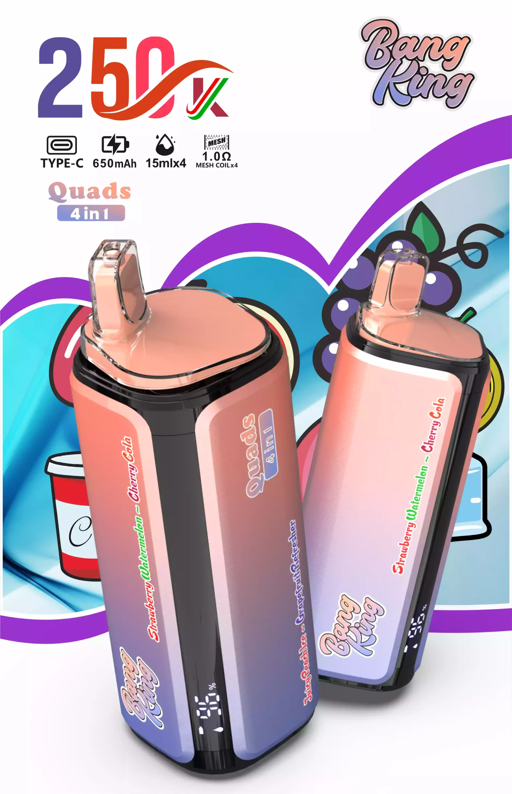 BANG KING 250K Puffs 4in1 Einweg Vape Großhandel Mesh Coil DSK074 – Bild 7