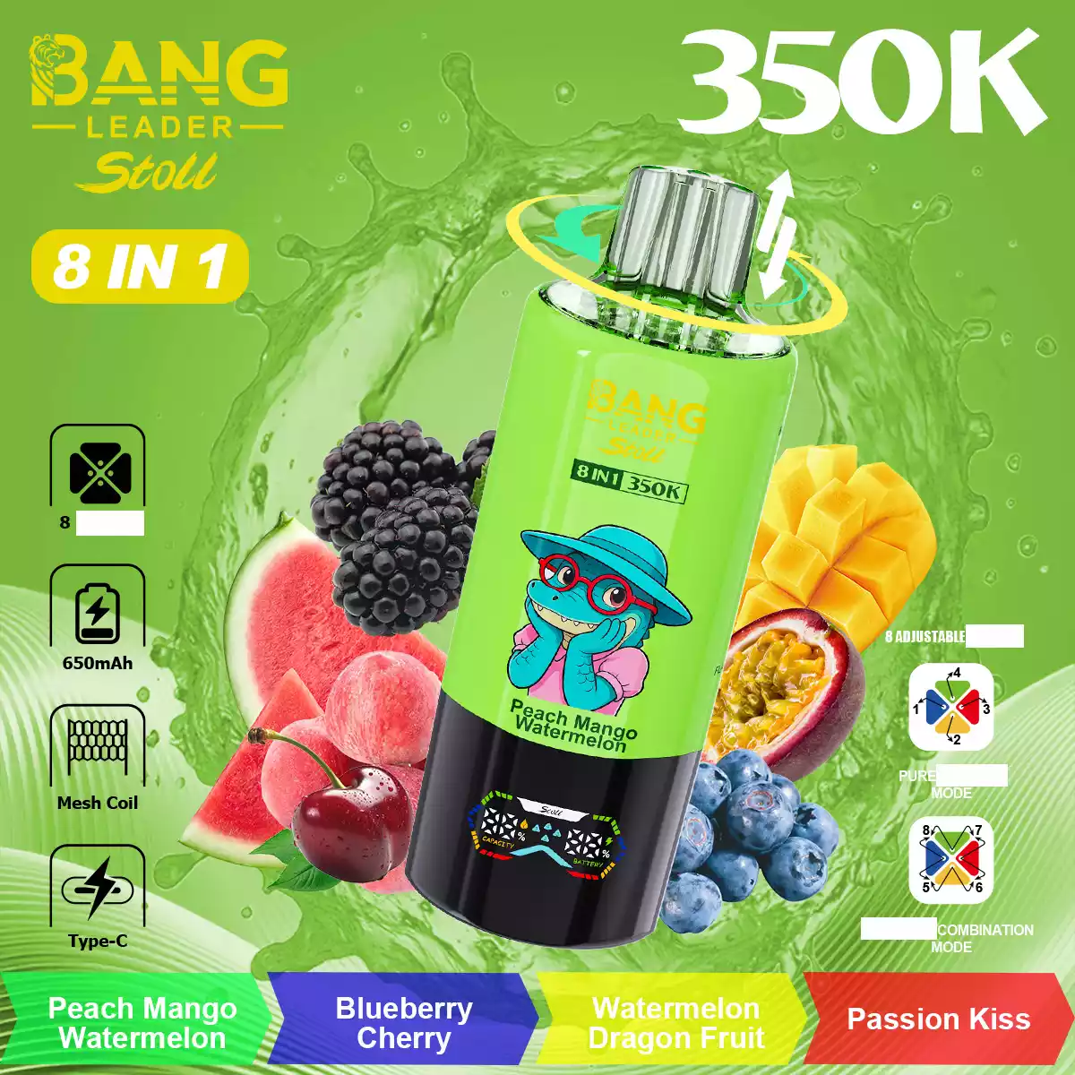 BANG LEADER Stoll 350K 8in1 Einweg Vape Großhandel 350000 Züge Multi Geschmack – Bild 7