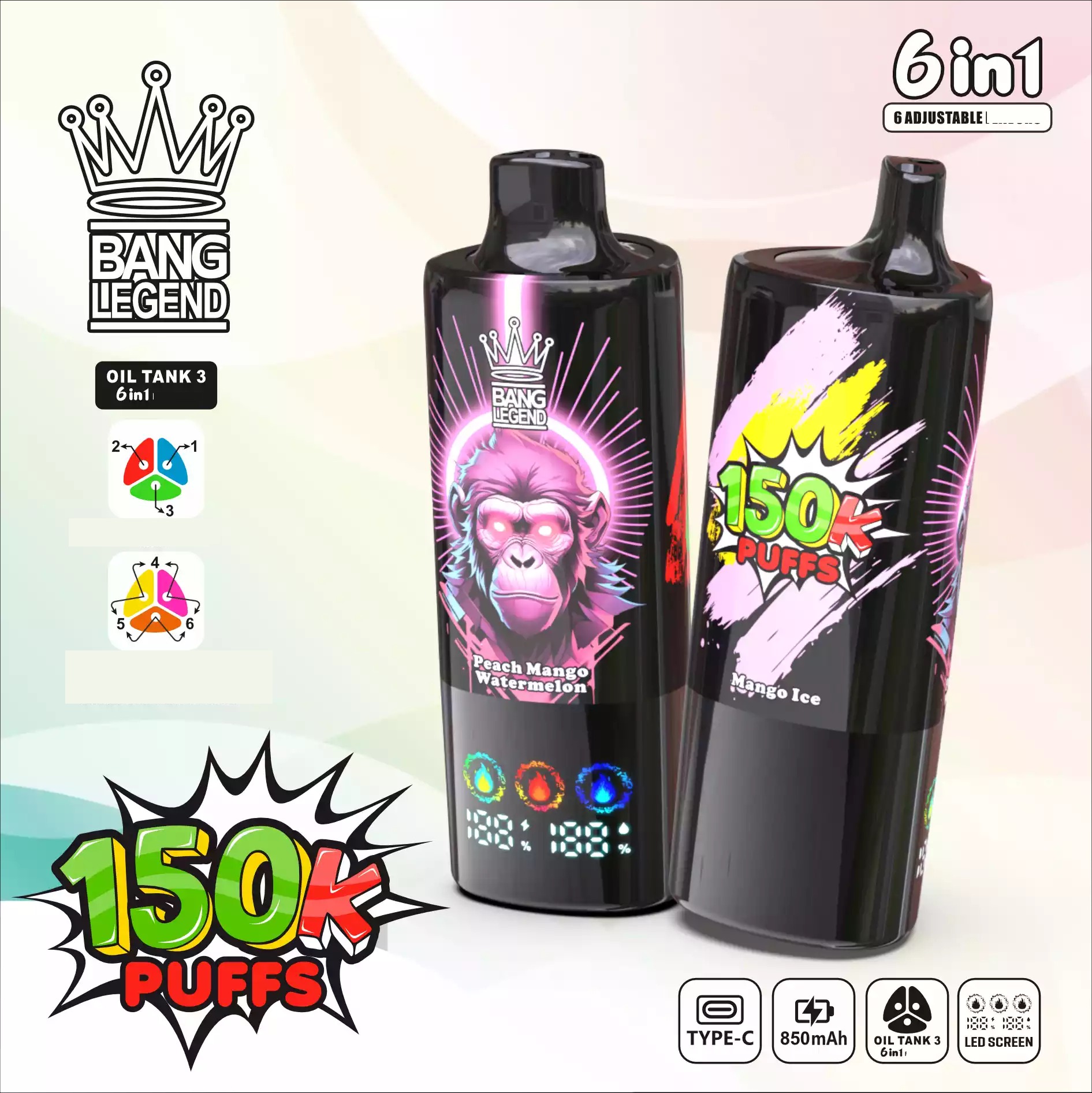 BANG LEGEND 150000 Puffs 6 in 1 Einweg Vape Großhandel DSK064 – Bild 7