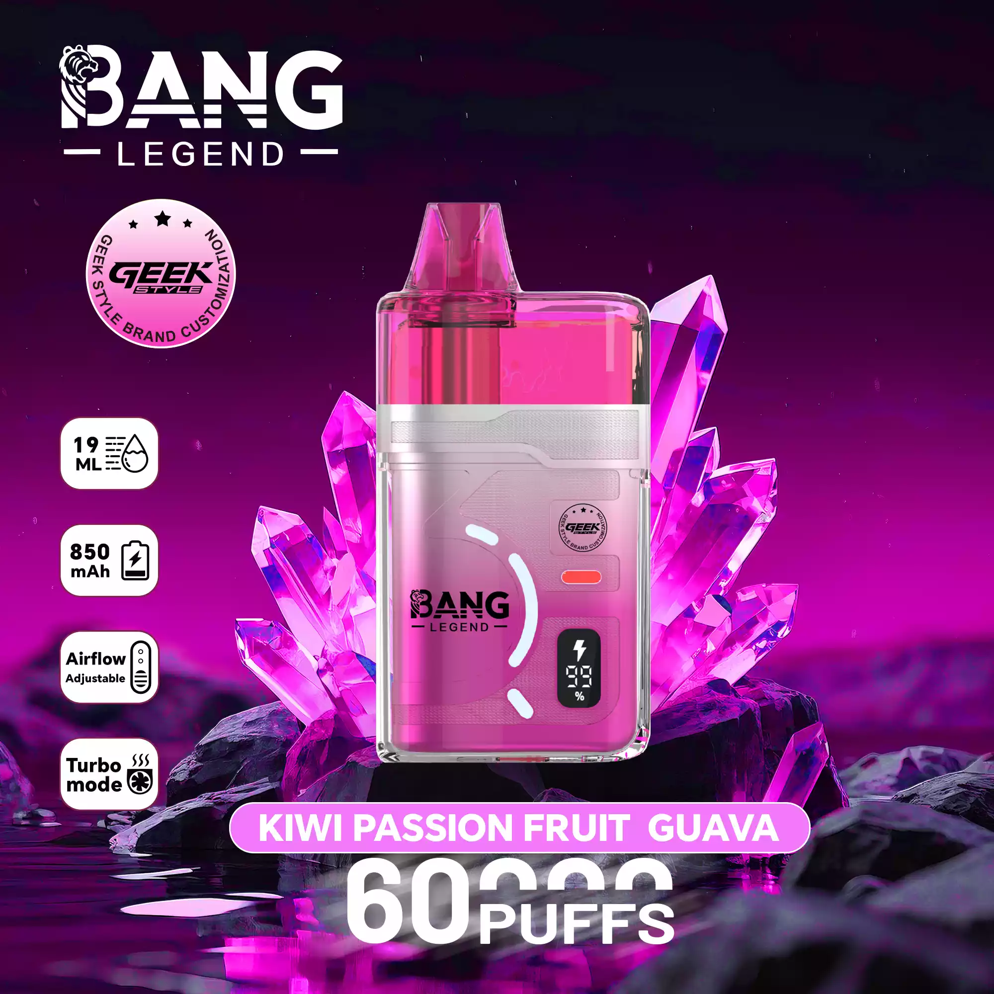 BANG LEGEND Geek DSK071 60000 Puffs Einweg Vape Großhandel Airflow Turbo – Bild 9