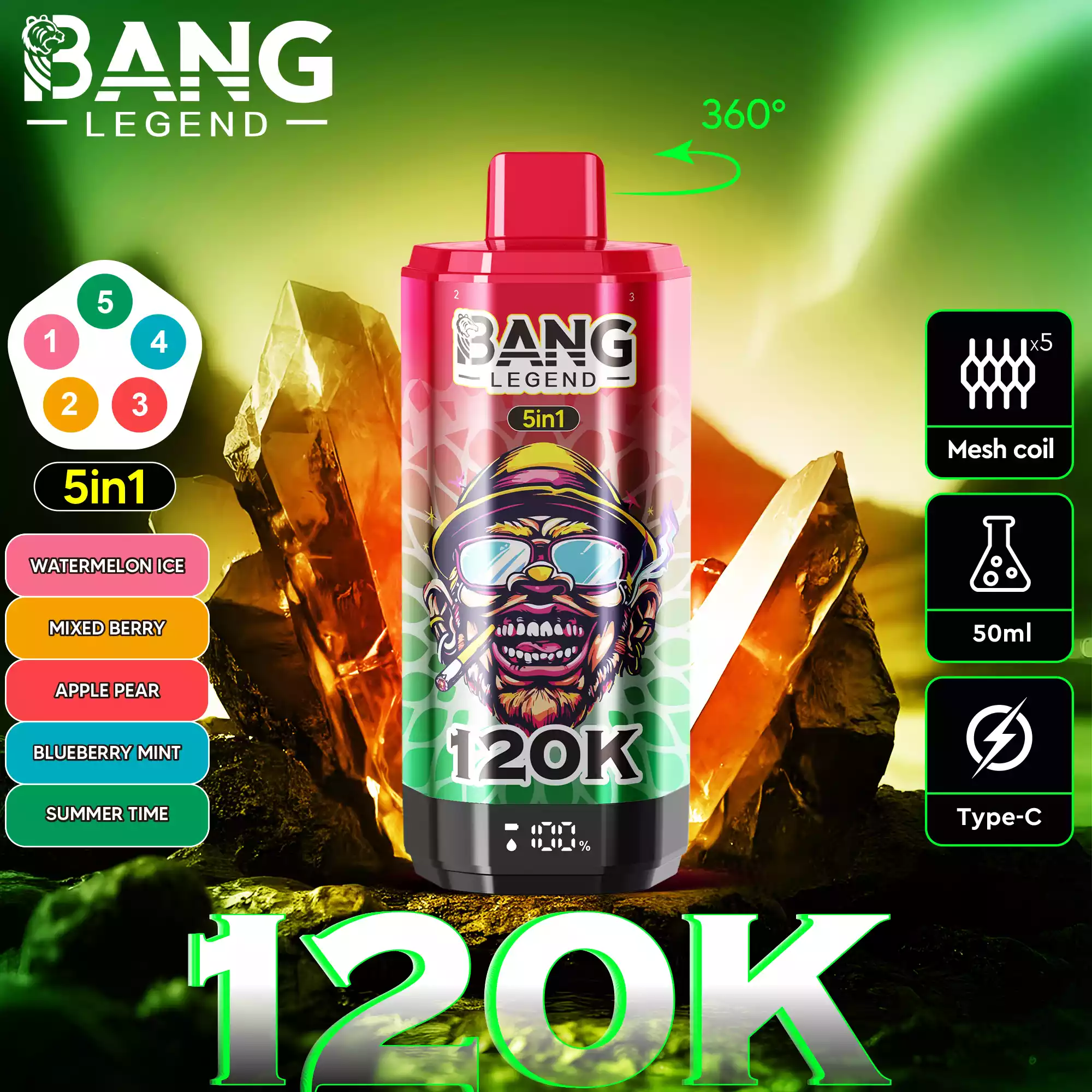 BANG LEGEND 120000 Puffs 5 in 1 Einweg Vape DSK060 Großhandel – Bild 6