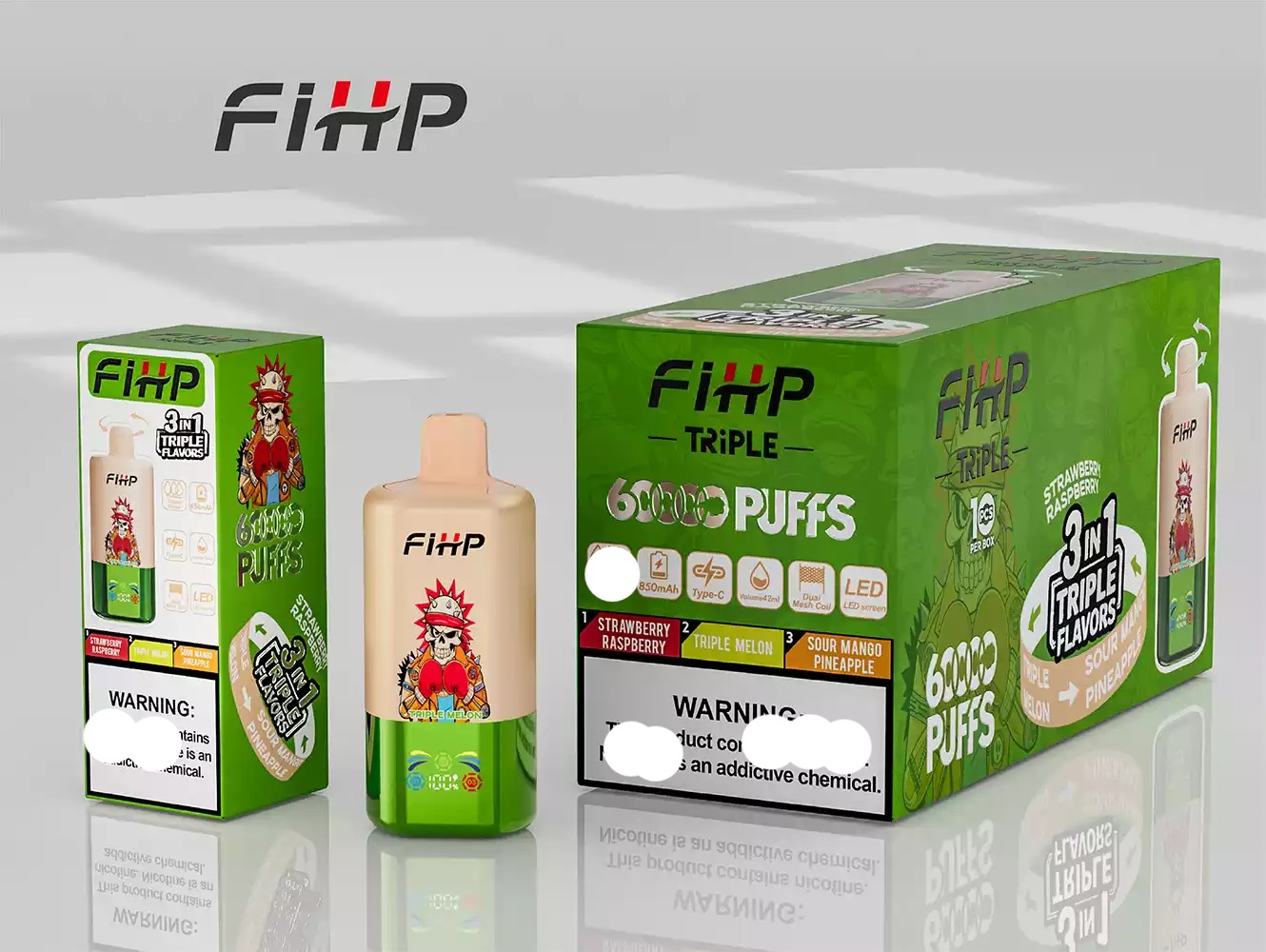 FIHP 60000 Puffs 3in1 Triple Einweg Vape LED Display Großhandel – Bild 9