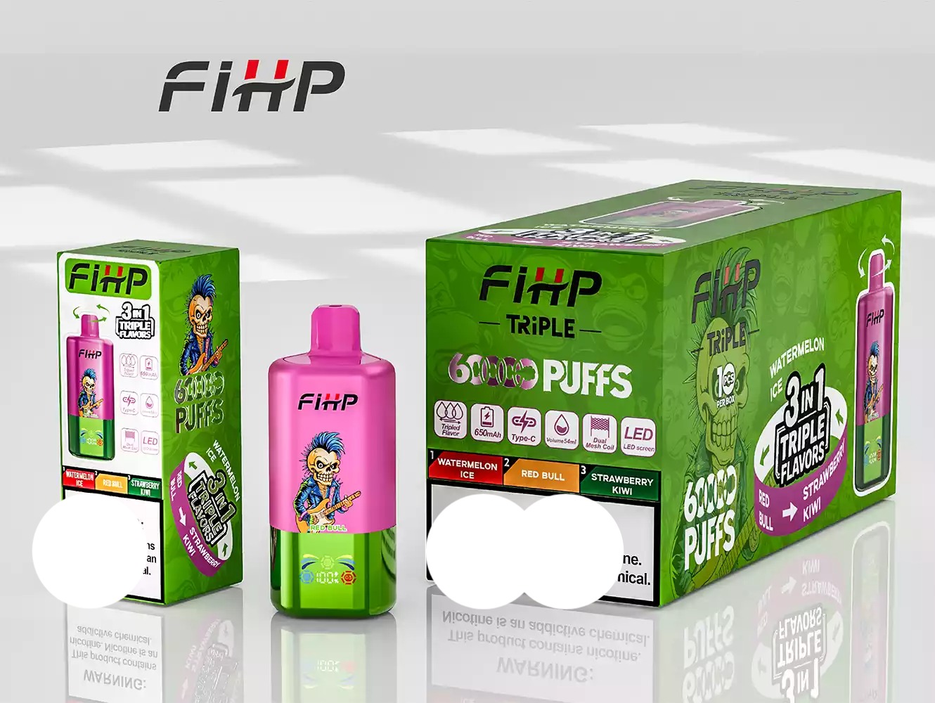 FIHP 60000 Puffs 3in1 Triple Einweg Vape LED Display Großhandel – Bild 13