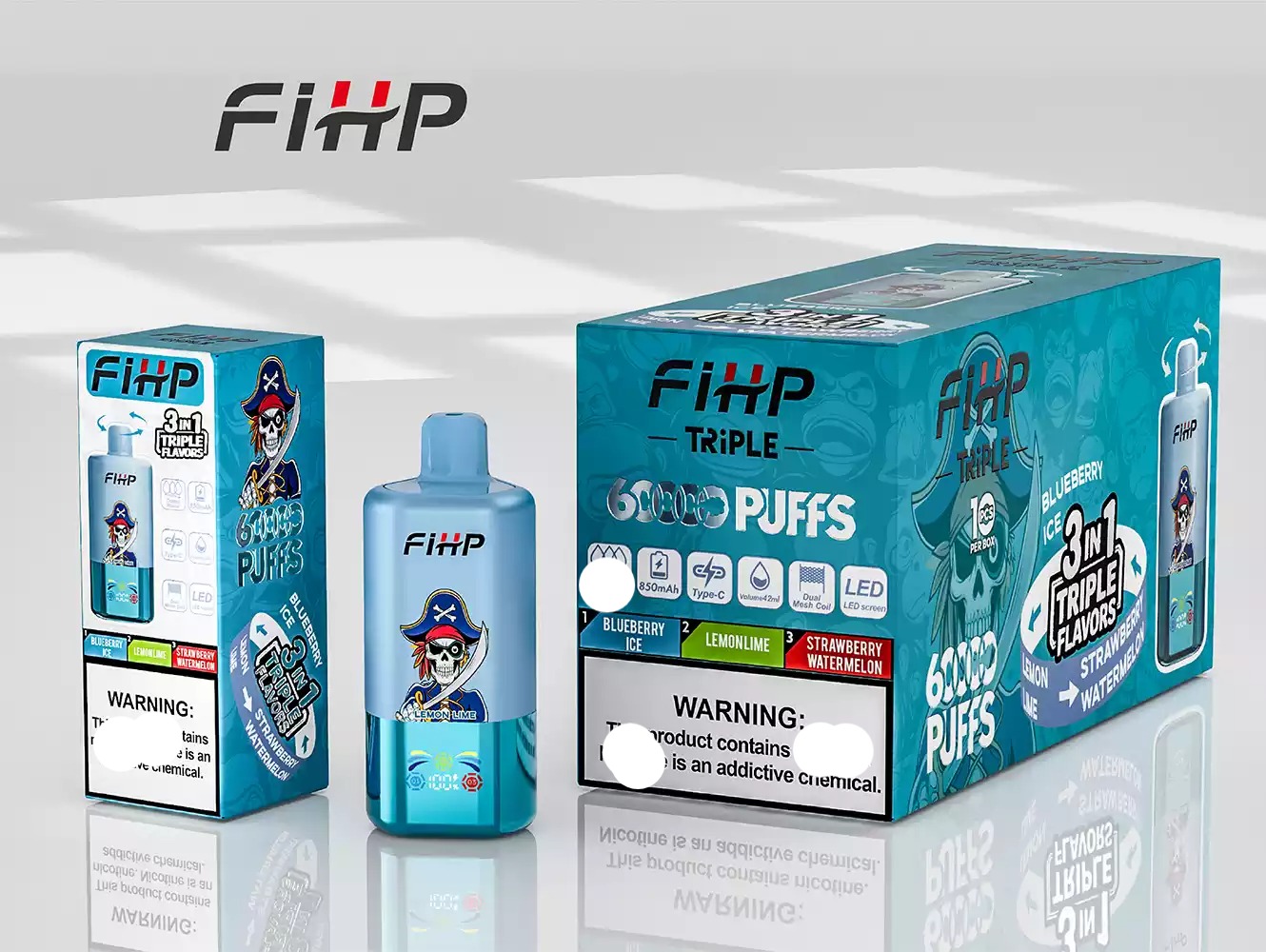 FIHP 60000 Puffs 3in1 Triple Einweg Vape LED Display Großhandel – Bild 12