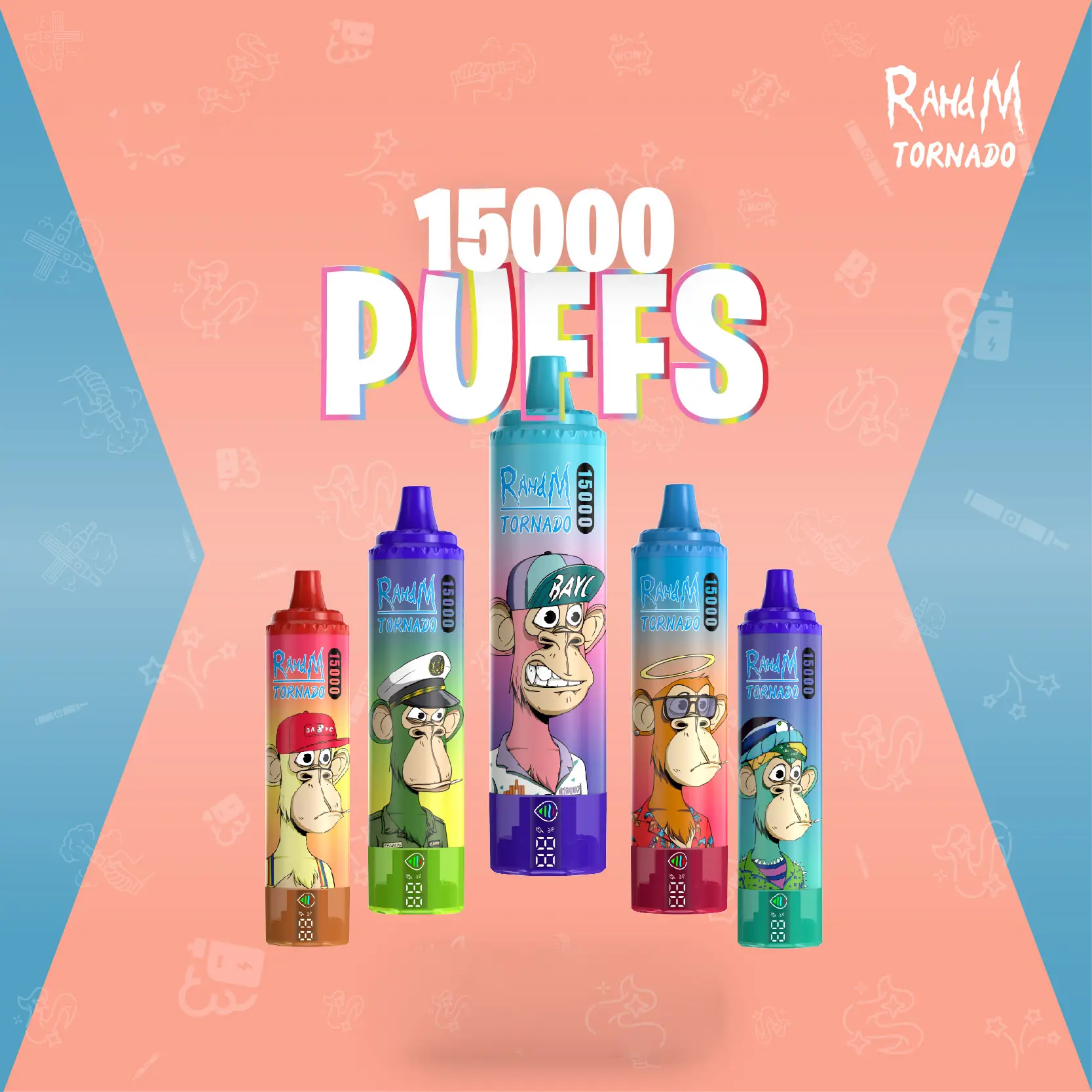 RahdM Tornado 15000 Züge Einweg Vape E Shisha Online Kaufen