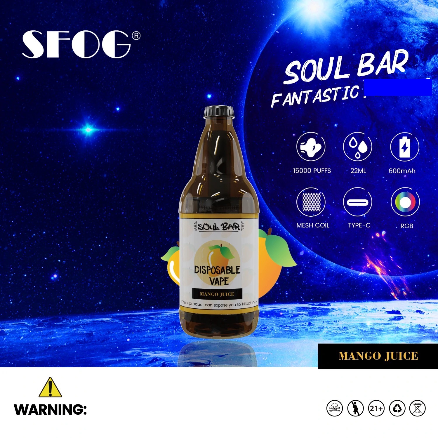 SFOG SOUL BAR 15000 Züge Einweg Vape Großhandel Günstig Kaufen – Bild 9