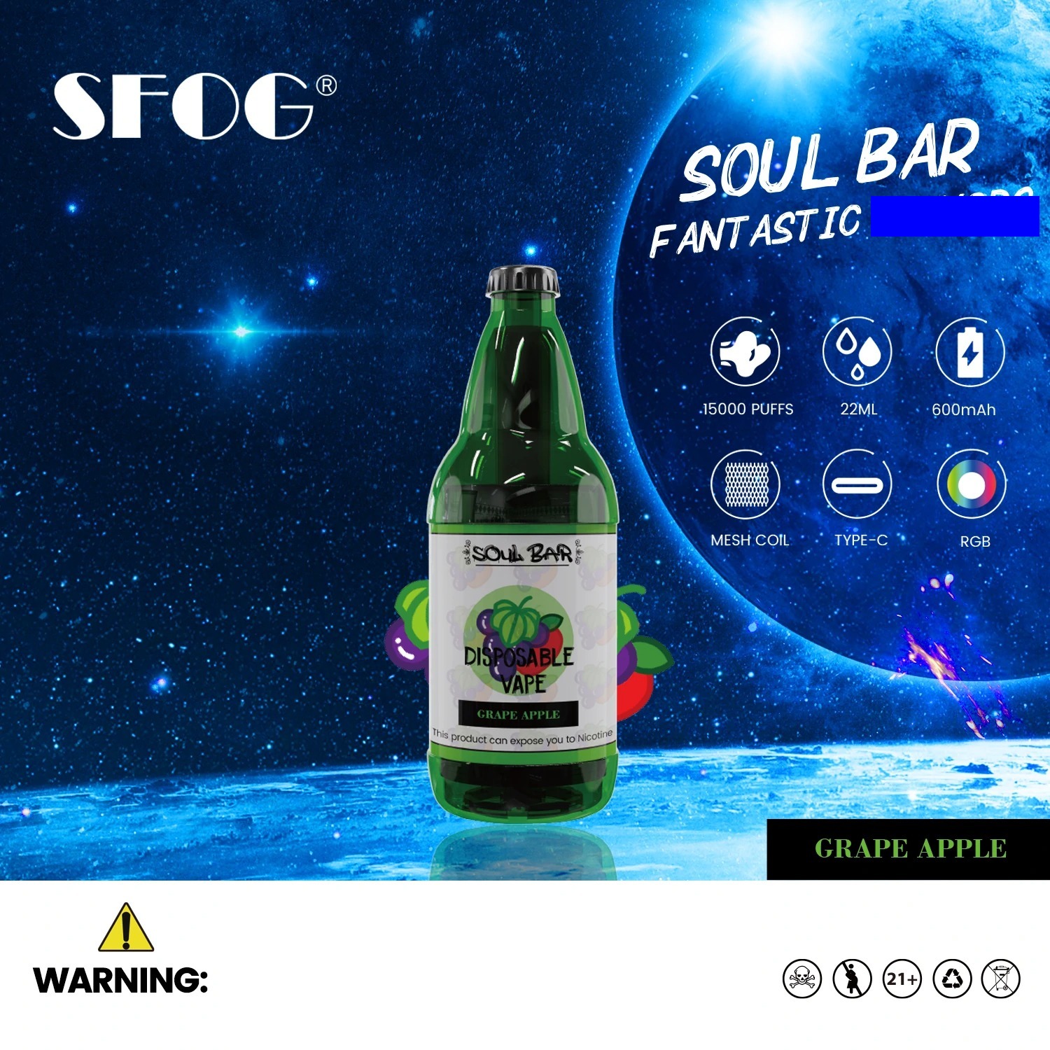 SFOG SOUL BAR 15000 Züge Einweg Vape Großhandel Günstig Kaufen – Bild 8