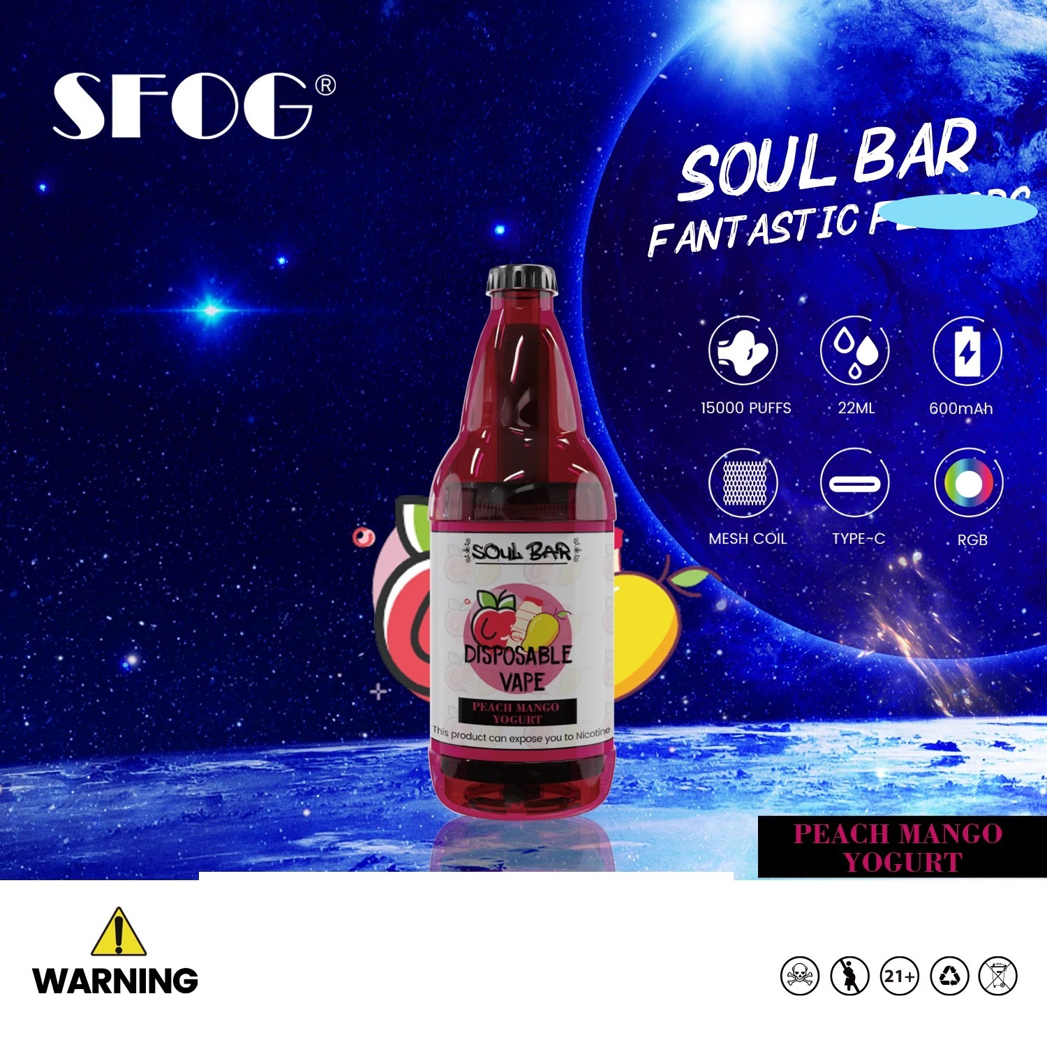 SFOG SOUL BAR 15000 Züge Einweg Vape Großhandel Günstig Kaufen – Bild 5