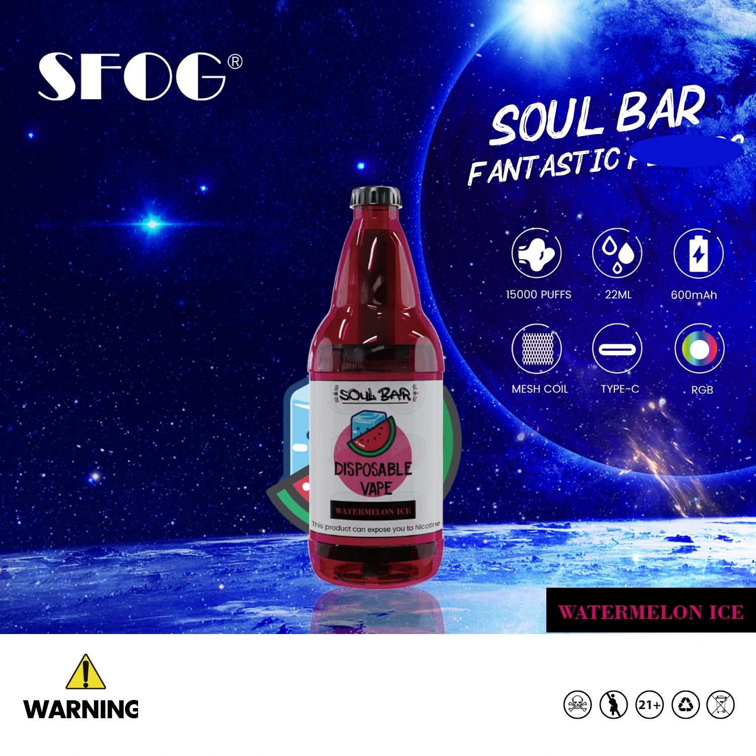 SFOG SOUL BAR 15000 Züge Einweg Vape Großhandel Günstig Kaufen – Bild 4