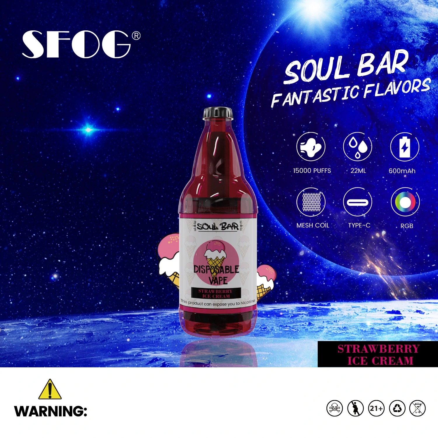 SFOG SOUL BAR 15000 Züge Einweg Vape Großhandel Günstig Kaufen – Bild 17
