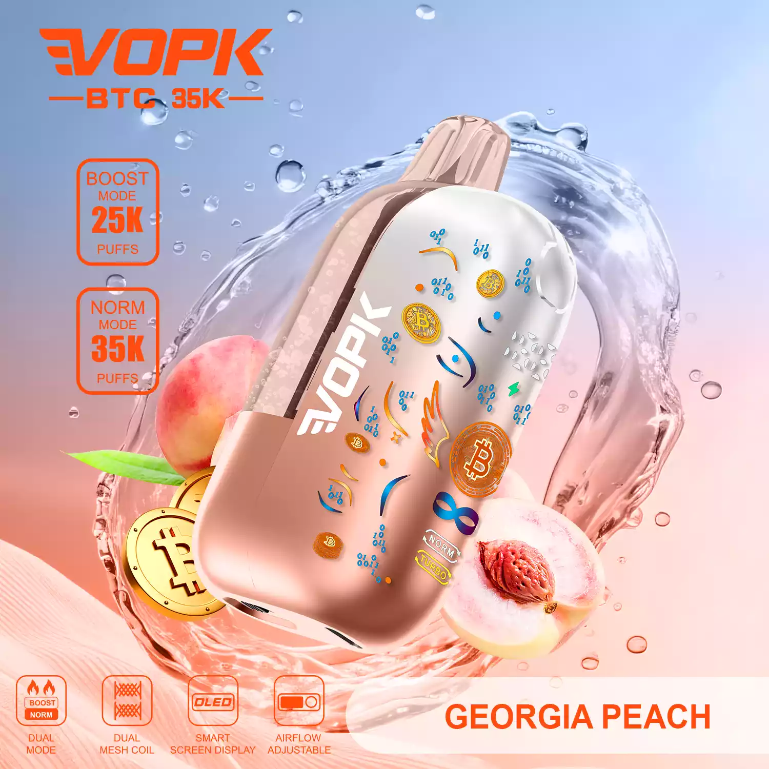 VOPK BTC 35000 Puffs Einweg Vape Großhandel Mesh Coil Airflow einstellbar – Bild 6