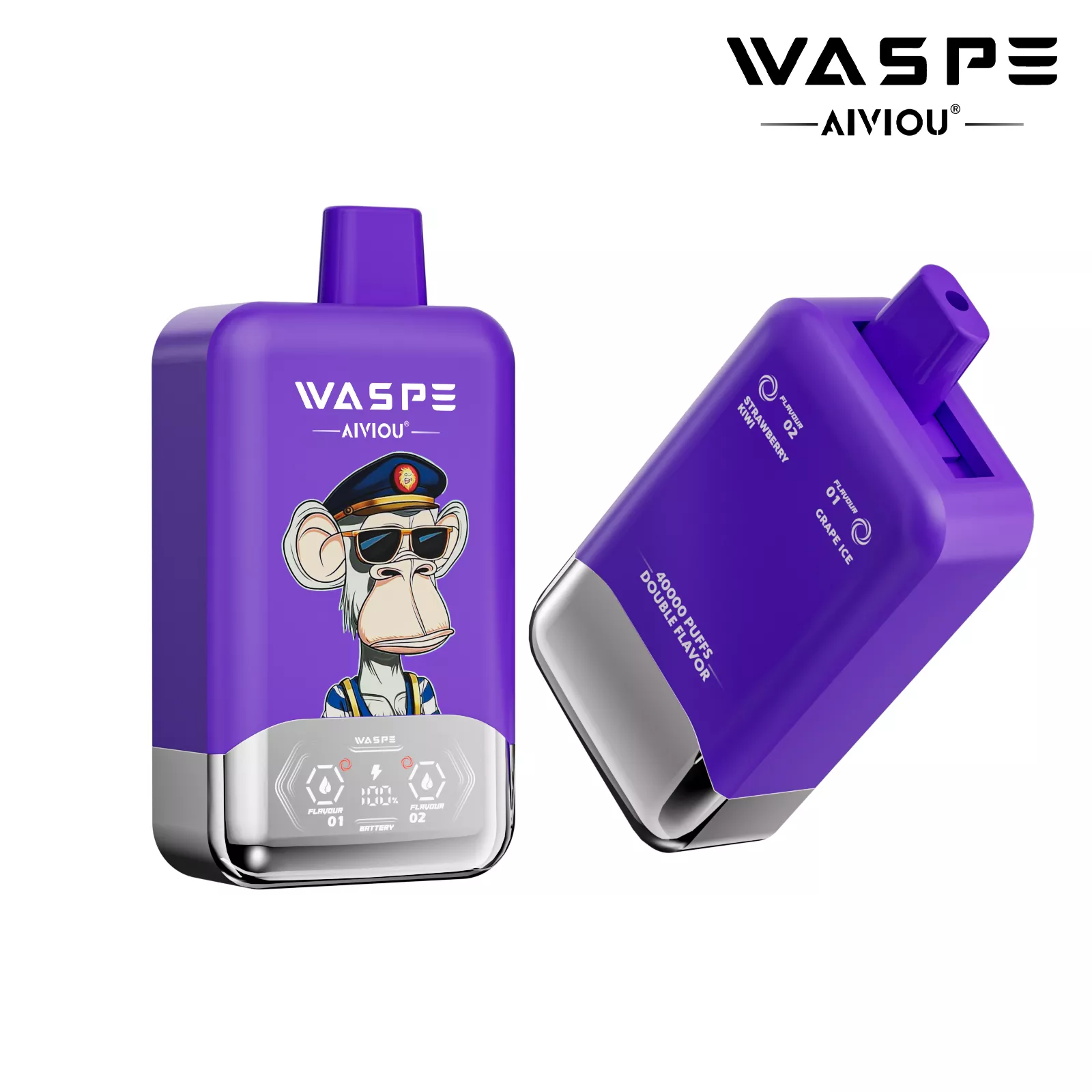 WASPE AIVIOU 40000 Puffs Doppelgeschmack LED Display Einweg Vape Großhandel – Bild 7