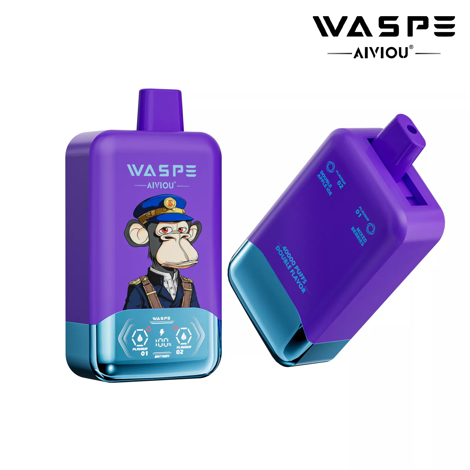 WASPE AIVIOU 40000 Puffs Doppelgeschmack LED Display Einweg Vape Großhandel – Bild 8