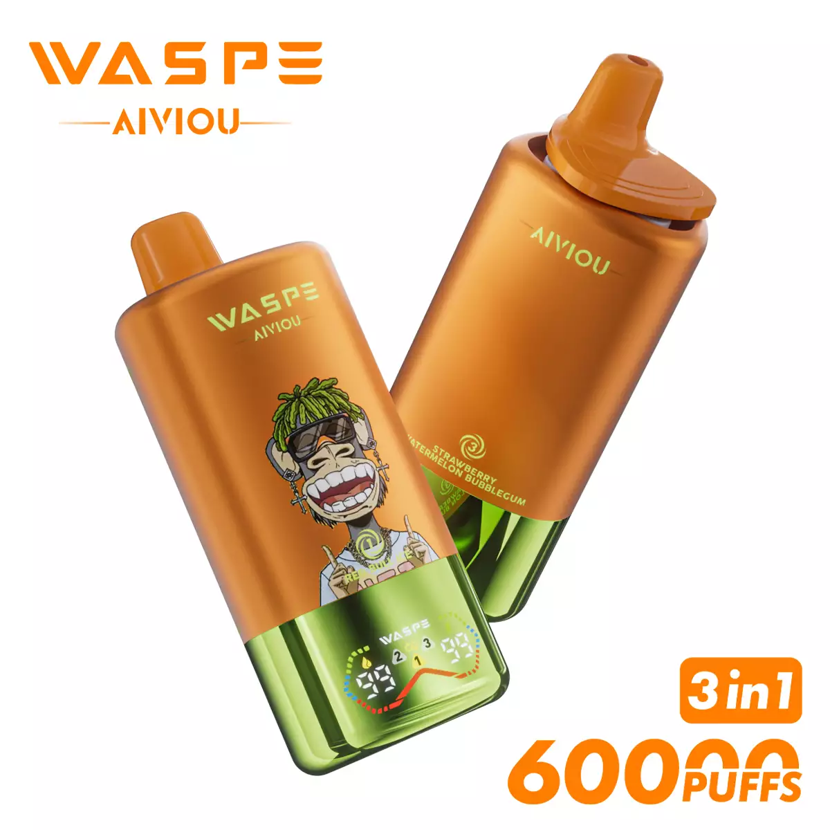 WASPE AIVIOU 60000 Puffs Einweg Vape Triple Taste LED Display Großhandel – Bild 9