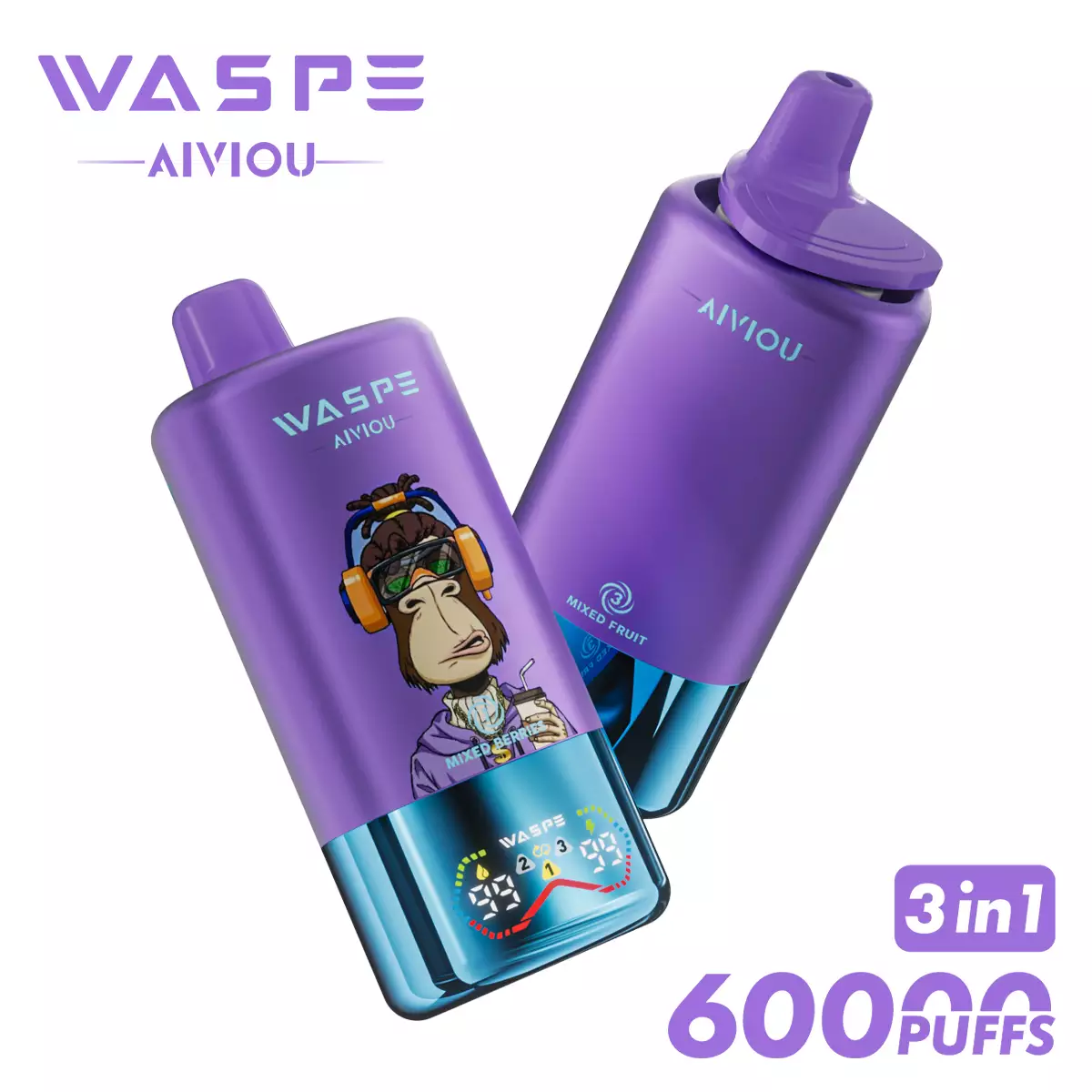 WASPE AIVIOU 60000 Puffs Einweg Vape Triple Taste LED Display Großhandel – Bild 8
